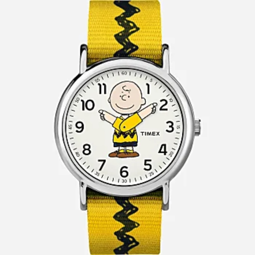 Timex x Peanuts Weekender Charlie Brown Watch - 38mm w/Yellow Zig Zag Strap